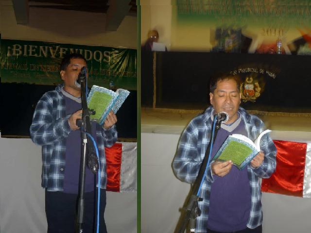 Joan Viva en el III Festival Internacional de Poesía -Huari-Ancash